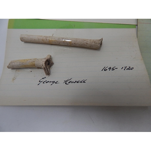 533 - Archaeology Dig Finds: Pipe Heads & Stems: Pot Lids etc