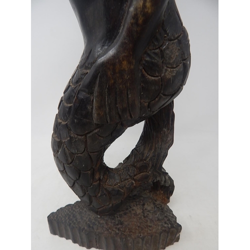 540 - Tribal Art: Large Carved Figure of a Mermaid: Height 46cm