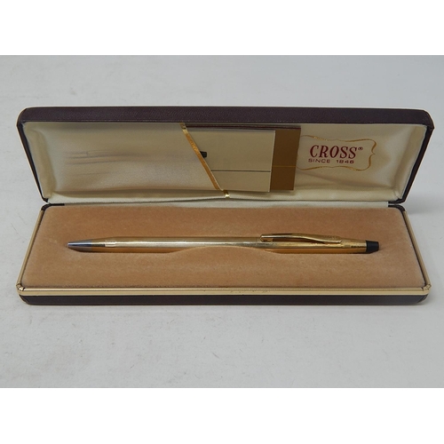 549 - CROSS: 10ct Gold Plated Ballpoint Pen in Original Fitted Case.