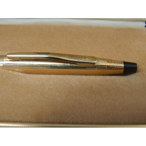 549 - CROSS: 10ct Gold Plated Ballpoint Pen in Original Fitted Case.