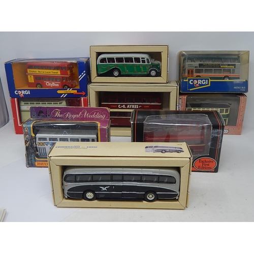 556 - Collection of 9 Cast Metal Buses & Coaches