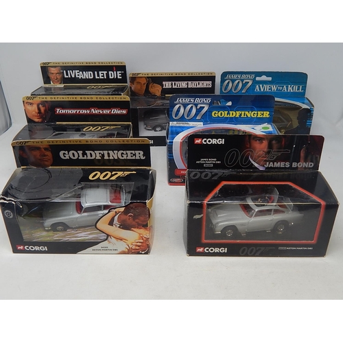 557 - JAMES BOND: 7 x Vintage Corgi 007 Cast Metal Vehicles from the Films: All Boxed