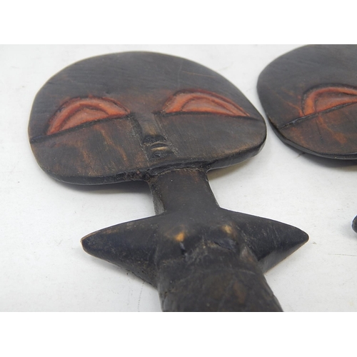 560 - Tribal Art: Fertility Paddles Depicting Boy & Girl: 23 cm