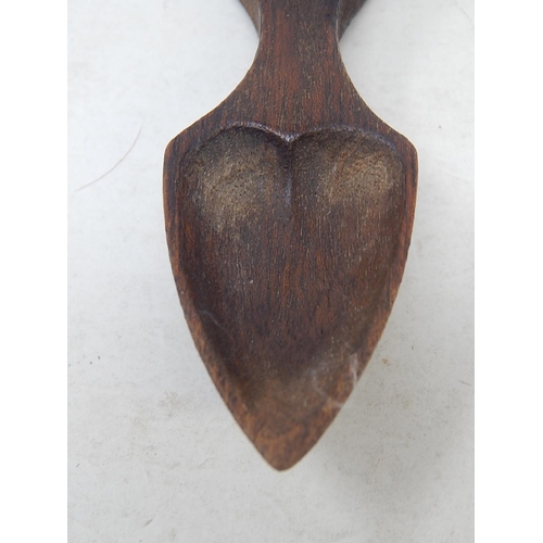 562 - Carved Wooden Loving Spoon with Enclosed Moveable Wooden Ball: 20cm