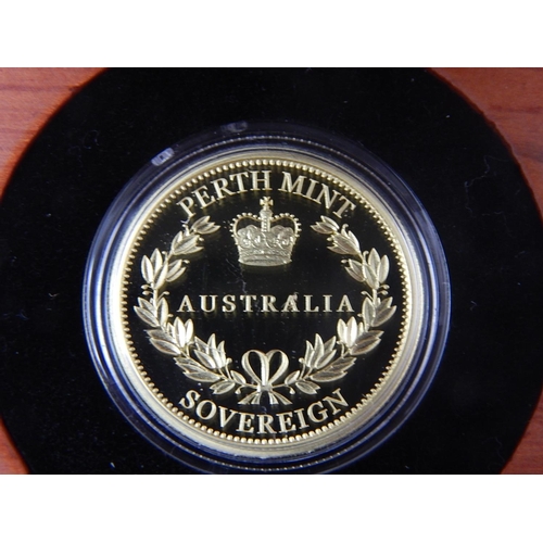 98D - Australia Perth Mint Gold Proof Sovereign 2016 cased about as struck