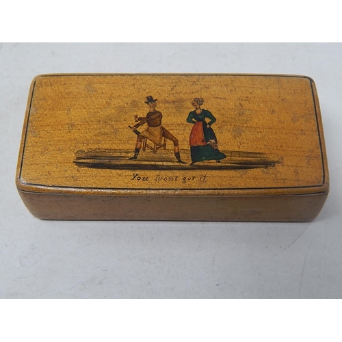 578 - Georgian Snuff Box: The Lid with Two Figures & The Caption 