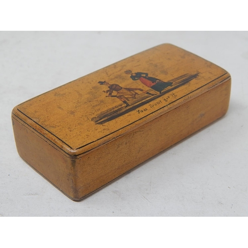 578 - Georgian Snuff Box: The Lid with Two Figures & The Caption 