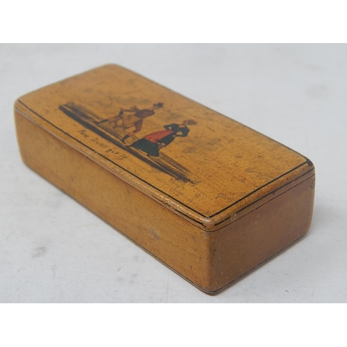 578 - Georgian Snuff Box: The Lid with Two Figures & The Caption 