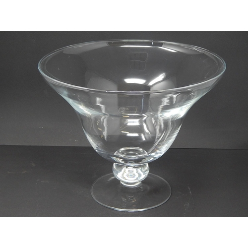 588 - BODA: Large Clear Glass Table Centre Piece: 28cm Diameter: 22cm High.