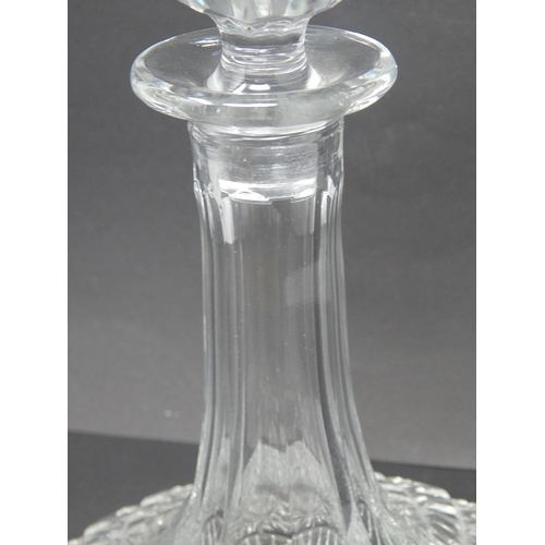 589 - Quality Cut Glass Ships Decanter & Stopper: Height 28cm: Diameter 19.5cm