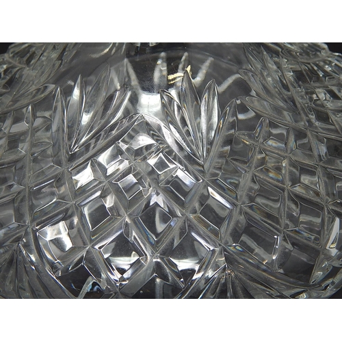 589 - Quality Cut Glass Ships Decanter & Stopper: Height 28cm: Diameter 19.5cm