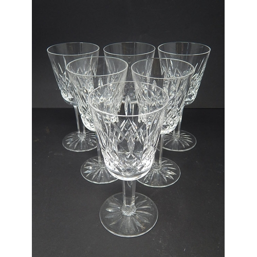 592 - Waterford Crystal: Set of Six Wine Glasses: Etched To The Bases 