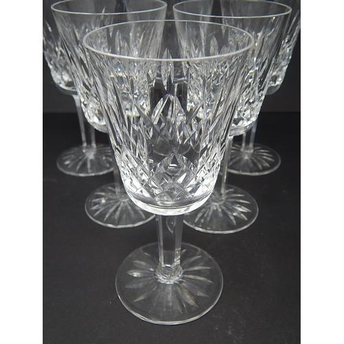 592 - Waterford Crystal: Set of Six Wine Glasses: Etched To The Bases 