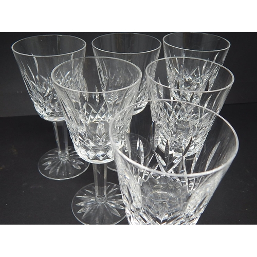 592 - Waterford Crystal: Set of Six Wine Glasses: Etched To The Bases 