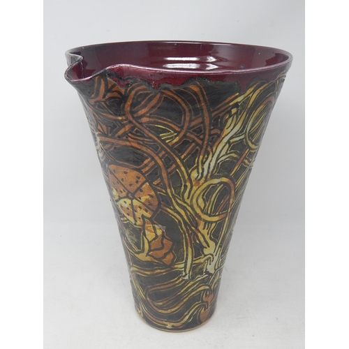 593 - Alexandra Copeland: (1947-) Large Jug: Signed A. Copeland: June 1998: Dartington England:  30.4cm Hi... 