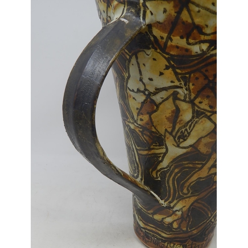 593 - Alexandra Copeland: (1947-) Large Jug: Signed A. Copeland: June 1998: Dartington England:  30.4cm Hi... 