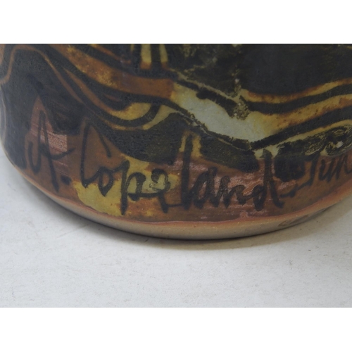 593 - Alexandra Copeland: (1947-) Large Jug: Signed A. Copeland: June 1998: Dartington England:  30.4cm Hi... 