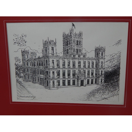 597 - Highclere Castle (Downton Abbey) & St Michael & All Angels Church, Highclere by John Sadler & David ... 