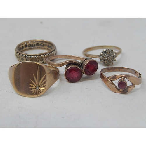 50 - 9ct Gold Rings x 5: Sizes L - R