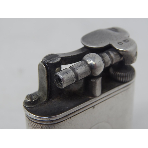 34 - DUNHILL Hallmarked Silver Parker Beacon Lighter: Pat No 143752: Hallmarked London 1934 with addition... 