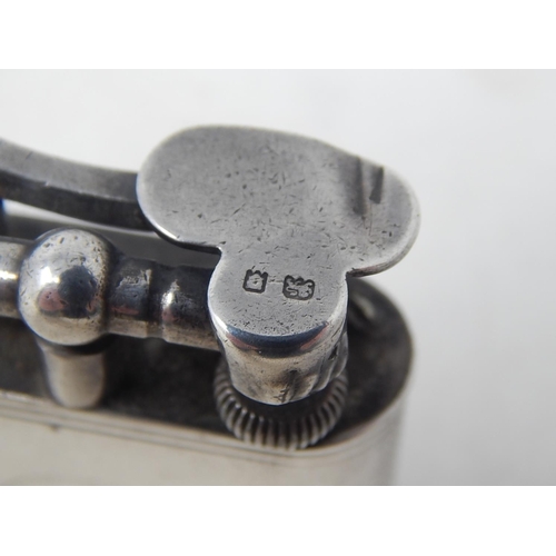 34 - DUNHILL Hallmarked Silver Parker Beacon Lighter: Pat No 143752: Hallmarked London 1934 with addition... 
