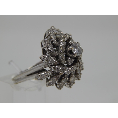 35 - 18ct White Gold Diamond Ring Inset with 2.5ct of Diamonds. The Diamonds of Excellent Colour & Clarit... 