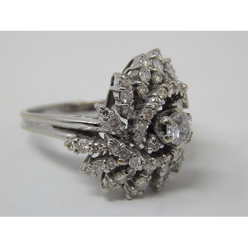 35 - 18ct White Gold Diamond Ring Inset with 2.5ct of Diamonds. The Diamonds of Excellent Colour & Clarit... 