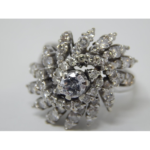 35 - 18ct White Gold Diamond Ring Inset with 2.5ct of Diamonds. The Diamonds of Excellent Colour & Clarit... 