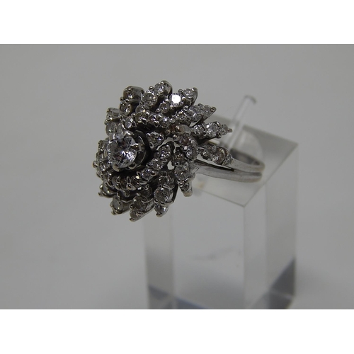 35 - 18ct White Gold Diamond Ring Inset with 2.5ct of Diamonds. The Diamonds of Excellent Colour & Clarit... 