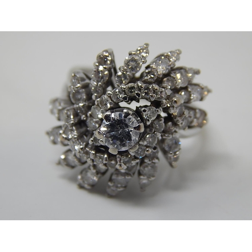 35 - 18ct White Gold Diamond Ring Inset with 2.5ct of Diamonds. The Diamonds of Excellent Colour & Clarit... 