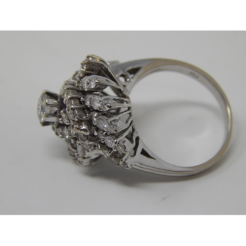 35 - 18ct White Gold Diamond Ring Inset with 2.5ct of Diamonds. The Diamonds of Excellent Colour & Clarit... 