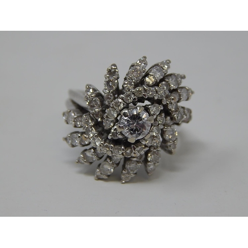 35 - 18ct White Gold Diamond Ring Inset with 2.5ct of Diamonds. The Diamonds of Excellent Colour & Clarit... 