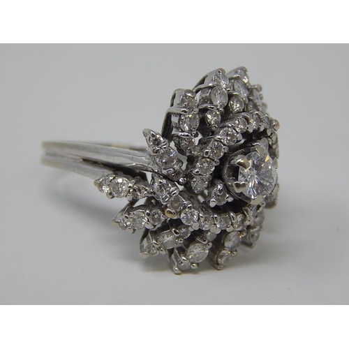 35 - 18ct White Gold Diamond Ring Inset with 2.5ct of Diamonds. The Diamonds of Excellent Colour & Clarit... 
