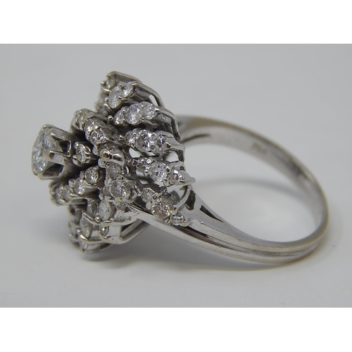 35 - 18ct White Gold Diamond Ring Inset with 2.5ct of Diamonds. The Diamonds of Excellent Colour & Clarit... 
