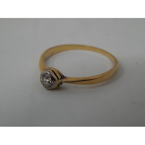 50 - Platinum & Yellow Gold Antique Diamond ring with round old cut centre Diamond. S1 clarity H colour b... 