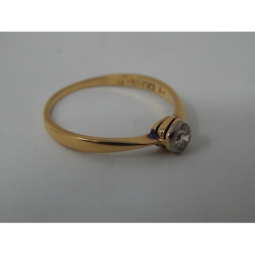50 - Platinum & Yellow Gold Antique Diamond ring with round old cut centre Diamond. S1 clarity H colour b... 