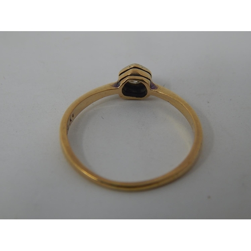 50 - Platinum & Yellow Gold Antique Diamond ring with round old cut centre Diamond. S1 clarity H colour b... 