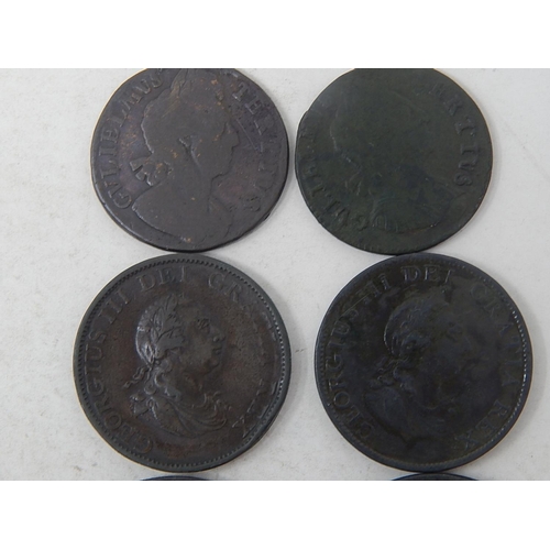 11 - William III Copper Halfpennies (2); George III Copper Halfpennies 1799 (2); Cartwheel Copper Pennies... 