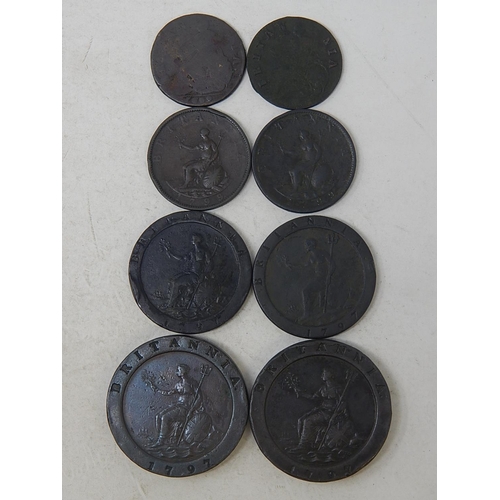 11 - William III Copper Halfpennies (2); George III Copper Halfpennies 1799 (2); Cartwheel Copper Pennies... 