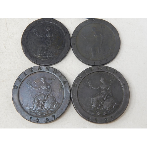 11 - William III Copper Halfpennies (2); George III Copper Halfpennies 1799 (2); Cartwheel Copper Pennies... 