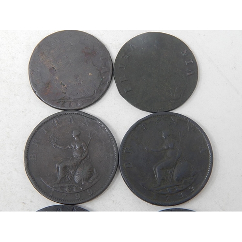 11 - William III Copper Halfpennies (2); George III Copper Halfpennies 1799 (2); Cartwheel Copper Pennies... 