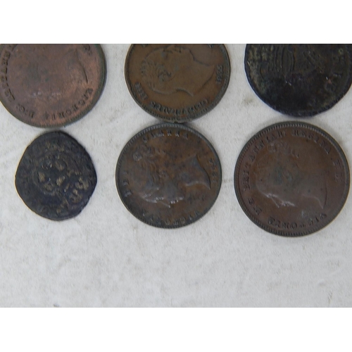 12 - Charles I Fathing; 2 x Hammered Farthings; George IV Quarter Farthing Gilded 1827; William IV Quarte... 