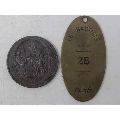 20 - Storming of the Bastille Medallion 1790, twinned with Le Bastille Paris Hotel fob