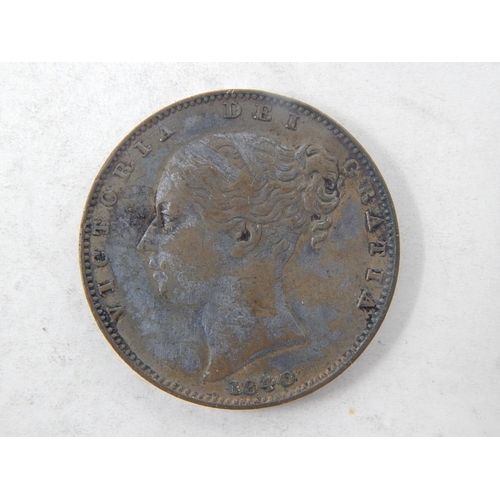 22 - Metal Trial Copper Farthing 1840 small date impaired proof