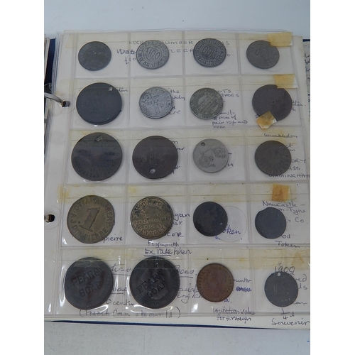 4 - Album of Early tokens, jettons, Theatre Tokens, etc (193)