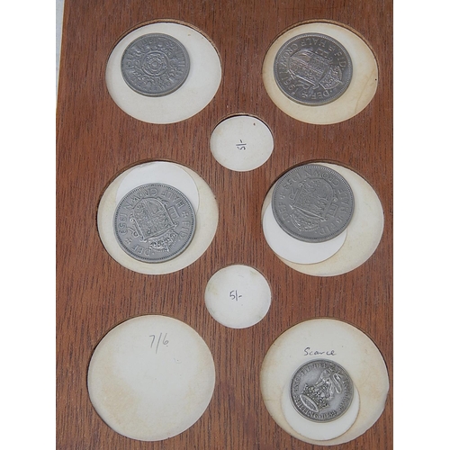 5 - Collector's cabinet containing selection of Florins and Halfcrowns, many Silver some .925 purity