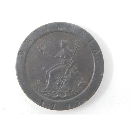 7 - Superb George III Cartwheel Twopence, very slight edge bump by date, otherwise Extremely Fine or bet... 