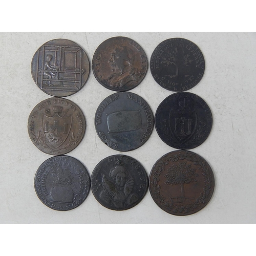 30 - 18th Century Halfpenny Tokens 1791, 1792, 1794, 1795(3), misc (3) Fine to Very Fine, some better