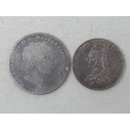 34 - George III Silver Crown 1820, Victoria Crown 1887