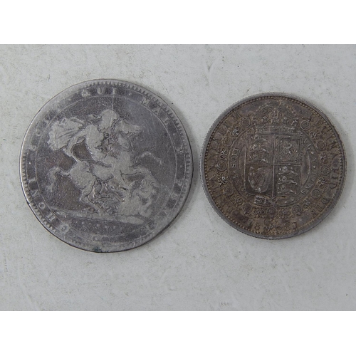 34 - George III Silver Crown 1820, Victoria Crown 1887